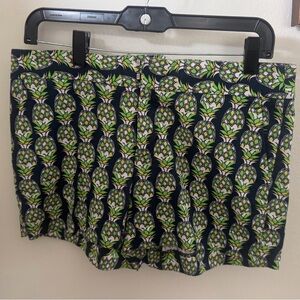 Pineapple Print Navy Skort - Green & Yellow Pattern